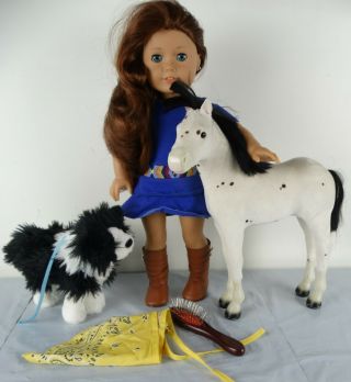American Girl Girl Of The Year 2013 Saige,  Her Dog Rembrandt,  Foal Sparks