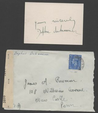 Rebecca Author Daphne Du Maurier Autograph,  Censored Cover 1940s Kgvi Scott 239