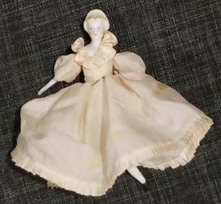 Antique 1800’s Bisque Dollhouse Lady Womam Girl Doll Miniature 4.  5 "