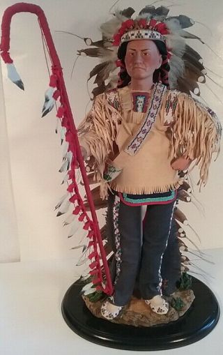 Sitting Bull Native American Indian Chief Sioux Porcelain Doll Danbury