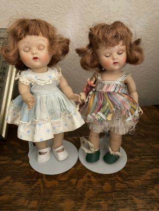 Vintage Vogue Ginny Dolls (2) With Vintage Tagged Outfits