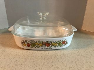 Corning Ware Spice Of Life A - 10 - B 10x10x2 Casserole Dish With Glass Lid Usa