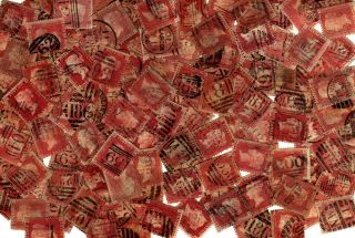 Scott 33,  Sg 43,  Hoard Of 1 Penny Reds,  Plate Numbers Are Unchecked
