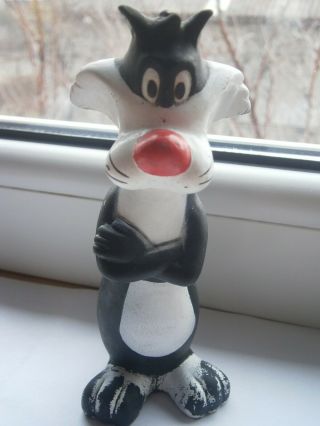 Sylvester The Cat Looney Tunes Merrie Melodies Vintage Rubber Toy Doll Puppet