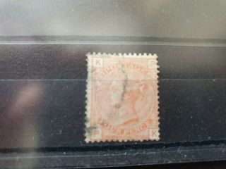 Great Britain 1873 4d Vermilion,  Thinned On Left,  Single Value