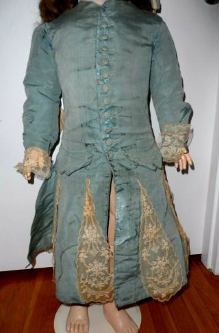 Large Antique Victorian Edwardian Girl Doll Blue Dress German French Bisque Doll