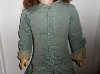 Large ANTIQUE Victorian Edwardian GIRL DOLL Blue DRESS German French Bisque Doll 2