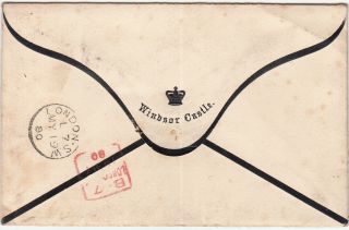 Qv Penny Red Mourning Cover; Windsor Castle To St James Palace,  18 - 19 May 1880