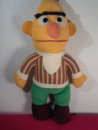 1972 Knickerbocker 15 " Bert Plush Stuffed Doll Toy Sesame Street Muppets