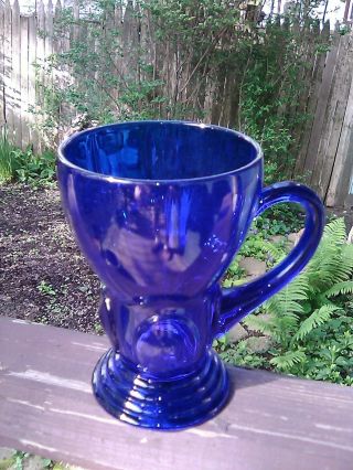 Moondrops Cobalt Blue Mug Handlded Handle Tumbler 4.  75 Martinsville Glass