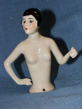 Dressel & Kister Porcelain Half Doll With Unusual Swivel Head