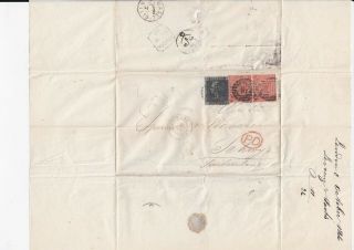 Lot:35281 Gb Qv Cover London To Switzerland October 18661x 2d Blue 2x 4d Red