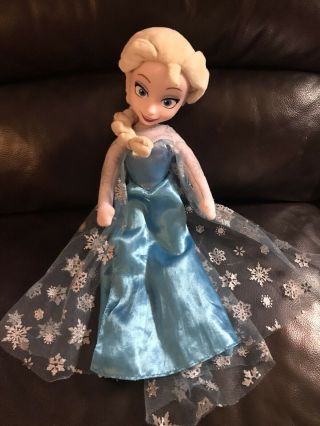 Disney Princess Frozen Elsa 14  Plush / Stuffed Doll W/ Vinyl Face (z)