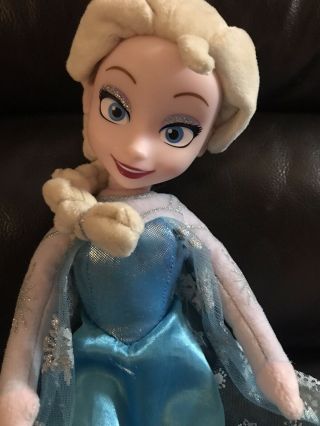 Disney Princess Frozen Elsa 14  Plush / Stuffed Doll w/ Vinyl Face (z) 2