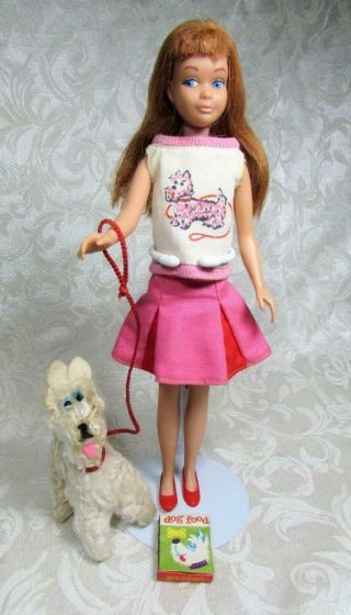 Vintage 1964 Skipper Doll In 1966 Dog Show 1929 Outfit W Scottie Dog - Mattel