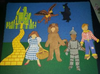 Vintage Wizard Of Oz Activity Felt Playing Board 1995 By Feltkids 14 " X 12 "
