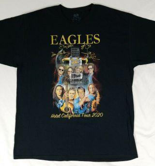 Eagles Hotel California 2020 Concert Tour T - Shirt Black Double Sided Size Men Xl