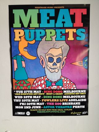 Meat Puppets 2014 Australian Tour Poster A2 Nirvana Mtv Unplugged Rat Farm