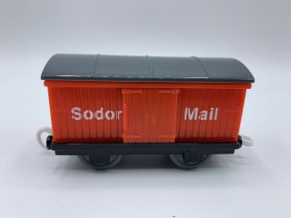 Thomas Tomy Trackmaster Red Sodor Mail Car W/ Sliding Doors Rotating Cargo Image