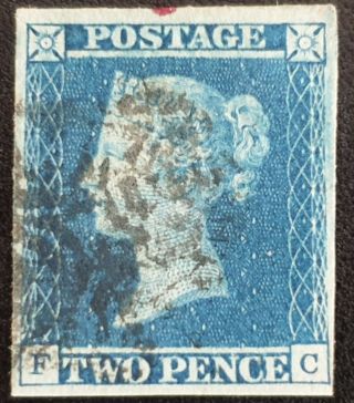 Duzik: Gb Qv Sg14e 2d Blue Black Mx F - C Stamp (no145)