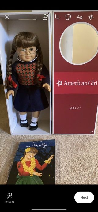 American Girl Doll Molly And Book Display Only