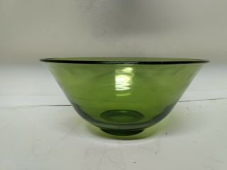 Vintage Large Green Glass Serving Bowl