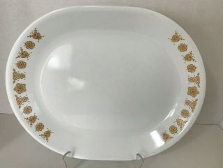 Vintage Corelle Butterfly Gold 12 1/4 " Oval Serving Meat Platter Corning