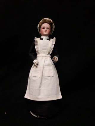 Antique German Bisque Doll By Simon Halbig Dressed As A Maid.