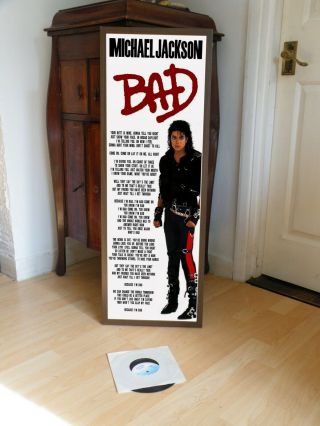Michael Jackson Bad Promo Poster Lyric Sheet,  Smooth,  Beat It,  Billie Jean,  Thriller