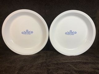 Set Of 2 - Vintage Corning Ware,  Blue Cornflower 9 " Pie Plate,  Pan,  Dish,  P - 309