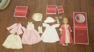 Vintage 2005: American Girl Doll Elizabeth Cole With Acessories And Boxes