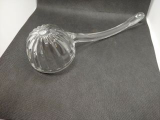 Crystal Clear Glass Fluted Punch Bowl Ladle W Curve Handle