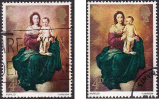 Gb Qeii 4d 1967 Madonna & Child Yellow Omitted Sg 757 Unlisted Variety Vf