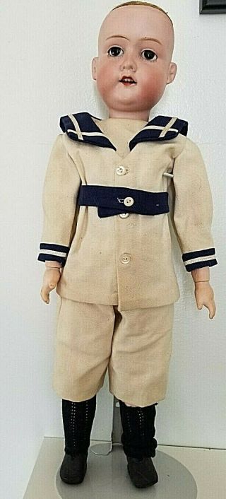 Morimura Brothers Japan Bisque Composition Jointed Open Mouth Sailor Doll 20 " 4