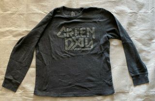 Green Day Officially Licensed Long Sleeve Thermal Shirt Large Gray Cinder Block