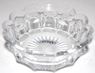 Heisey Glass Colonial Panel Pattern 4 " Nappy Berry Bowl Clear Signed Diamond " H "