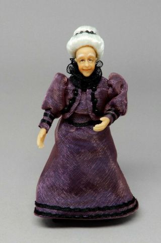 Vintage Poseable Victorian Grandmother Doll Dollhouse Miniature 1:12