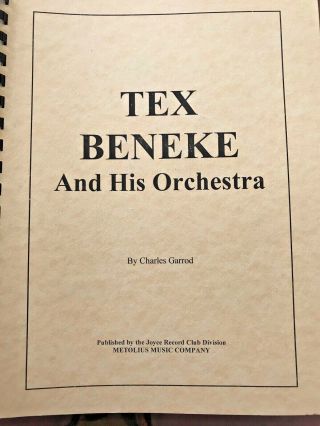 Tex Beneke Glenn Miller Orch.  Discography By Charles Garrod 1997 Sc Spiralbound