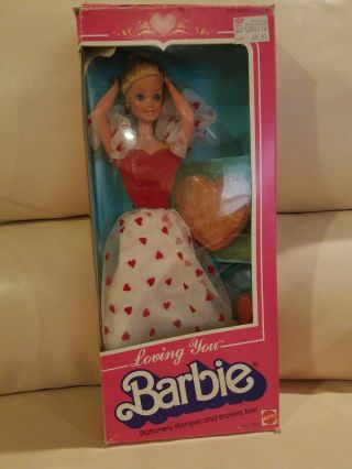 Vintage Mattel 1983 Loving You Barbie Doll Nrfb Superstar Era Heart Dress 80 