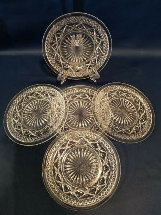 Imperial Glass " Cape Cod " Bread & Butter Plates - Set Of 5 - Depression Glass