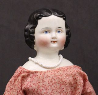 Antique German China Doll With Bead Necklace
