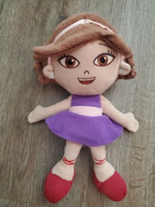 Disney Little Einsteins June Doll Bean Bag Plush 10 " Soft Toy Girl Purple Dress