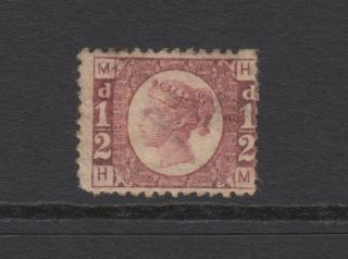 Gb Qv 1/2d Rose Sg49 Plate 8 Halfpenny Bantam " Hm " 1870 No Gum Stamp