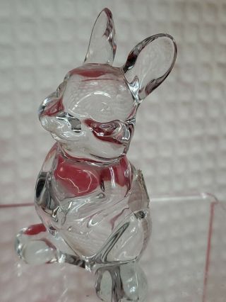 Crystal Bunny Rabbit Figurine 3.  5 " Bohemia Czech Republic W/ Label