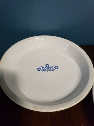 2 Vintage Corning Ware Blue Cornflower P - 309 Pie Plate Baking Dish 9.  25 