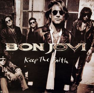 Bon Jovi 1992 Keep The Faith Double Sided Promo Poster