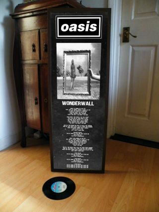 Oasis Wonderwall Promotional Poster Lyric Sheet,  Brit Pop,  Blur,  Anger