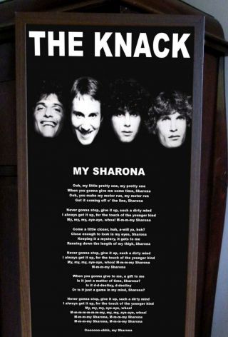 THE KNACK MY SHARONA PROMOTIONAL POSTER LYRIC SHEET,  ROCK.  COUNTRY,  POP 2