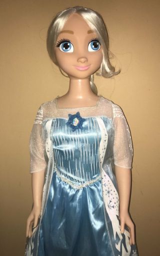 Disney Frozen My Size Elsa Doll 3 Feet Tall With Dress And Shoes In Ec
