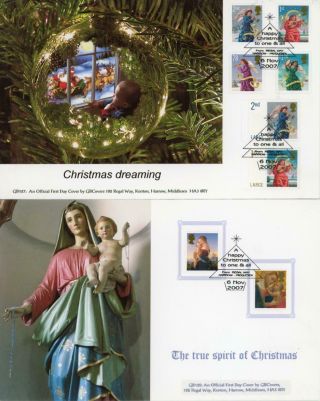 Gb 2007 Christmas,  Rare Gbcovers 127/128 Official Fdc 